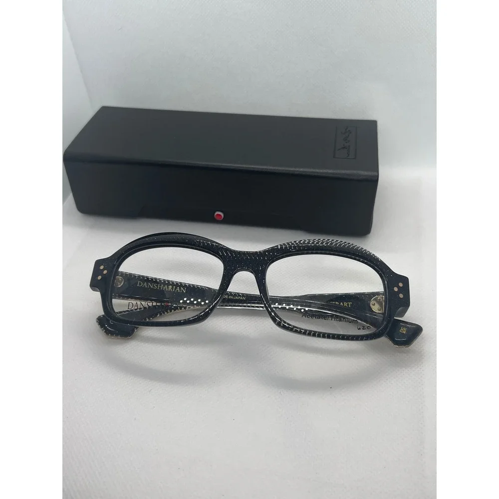 DANSHARI GHERART Black Acetate Titanium Eyeglasses‎ Frames Japan Designer